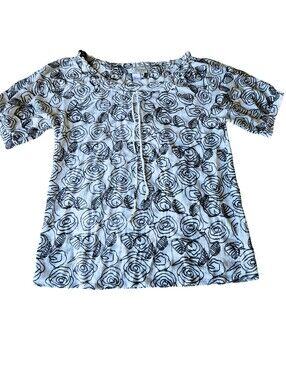 ⛵️100% Cotton Print Top with Adjustable Tie Neck